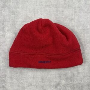 Vintage Patagonia Beanie Mens Medium Red Made In USA Synchilla Fleece Hat Ski